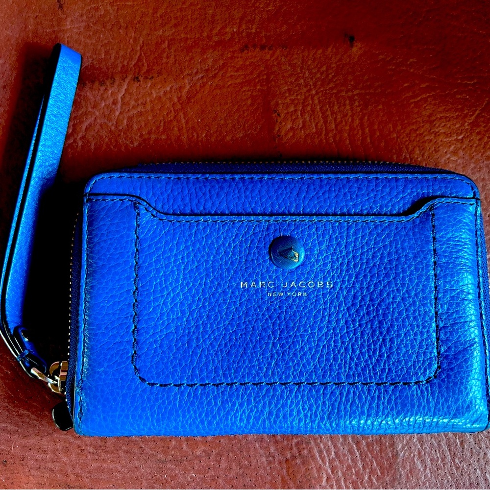 Marc Jacobs Vibrant Blue leather Wristlet